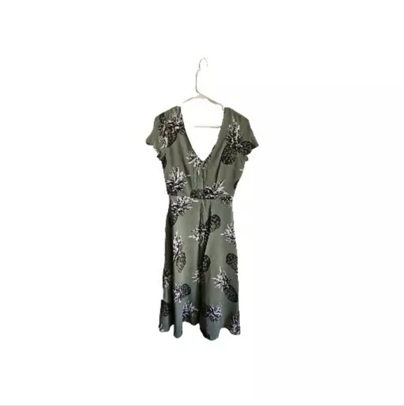 Bb Dakota Green Pineapple Print Dress 6 - Picture 1 of 8